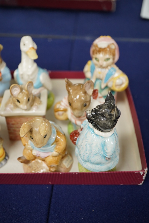 Twelve Beatrix Potter characters, stamp to base F Warne and Co Ltd. Beswick England